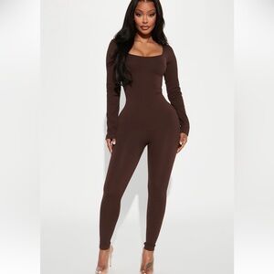 Fashion Nova Chocolate Brown Jumpsuit